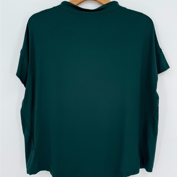 Universal Standard Petra Liquid Jersey Top Dolman High Neck Forest Green 3XS - Picture 12 of 14